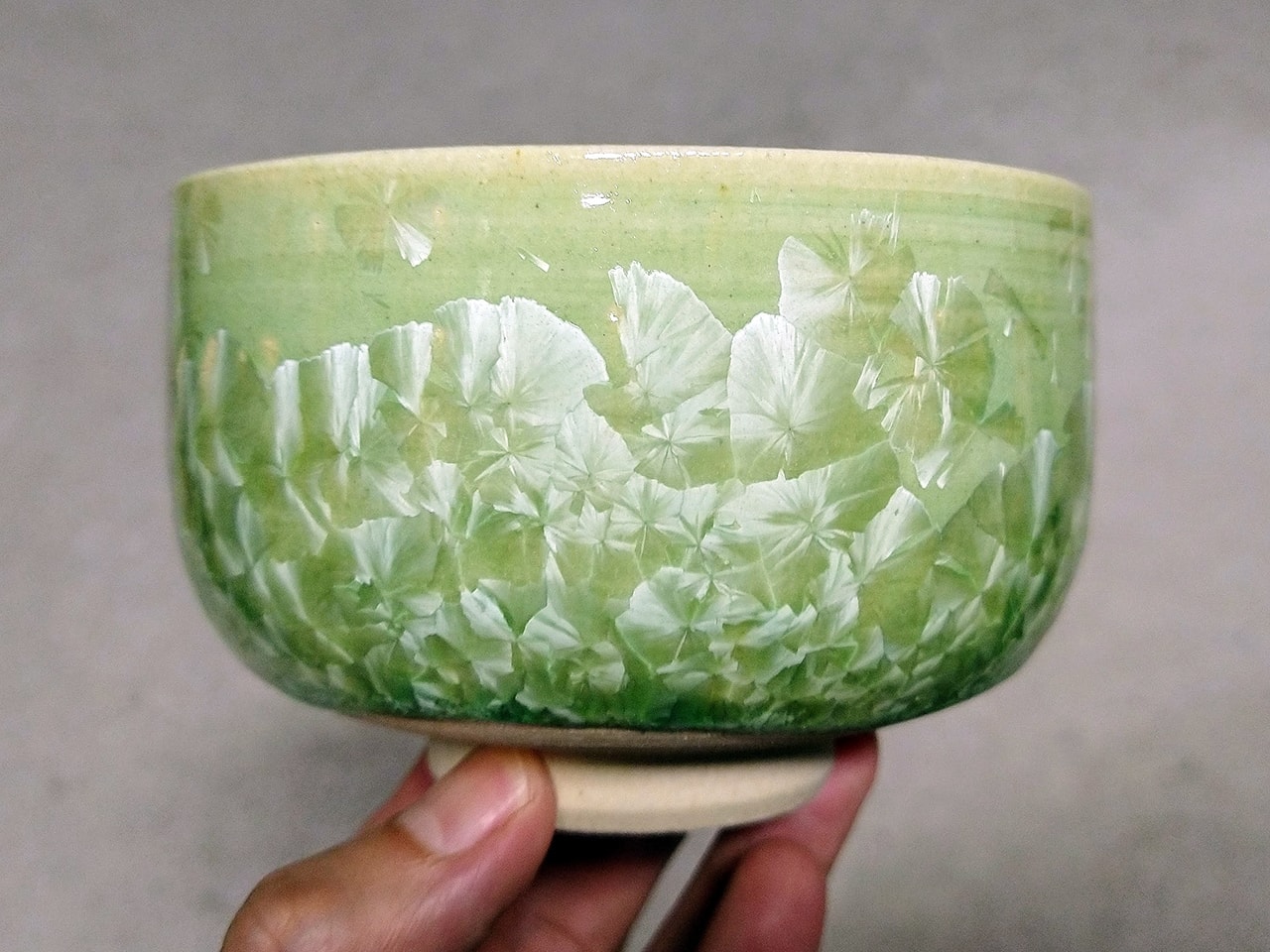 玻璃結晶 緑 碗