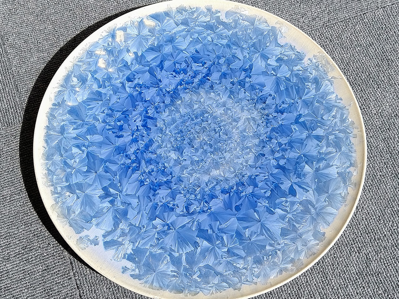 玻璃結晶 青 1尺皿
