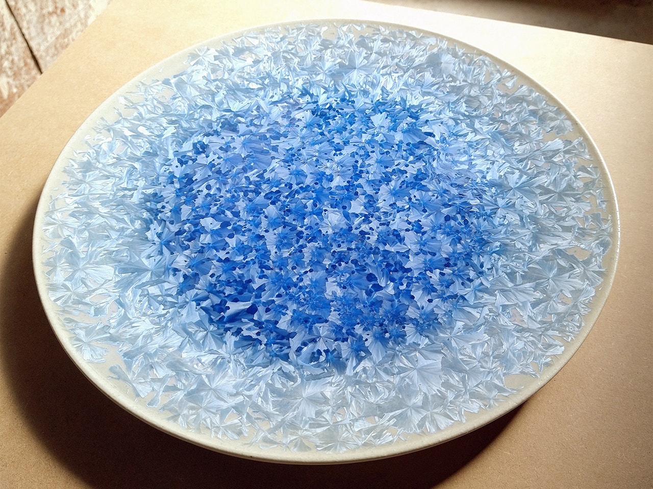 玻璃結晶 青 階調 1尺皿