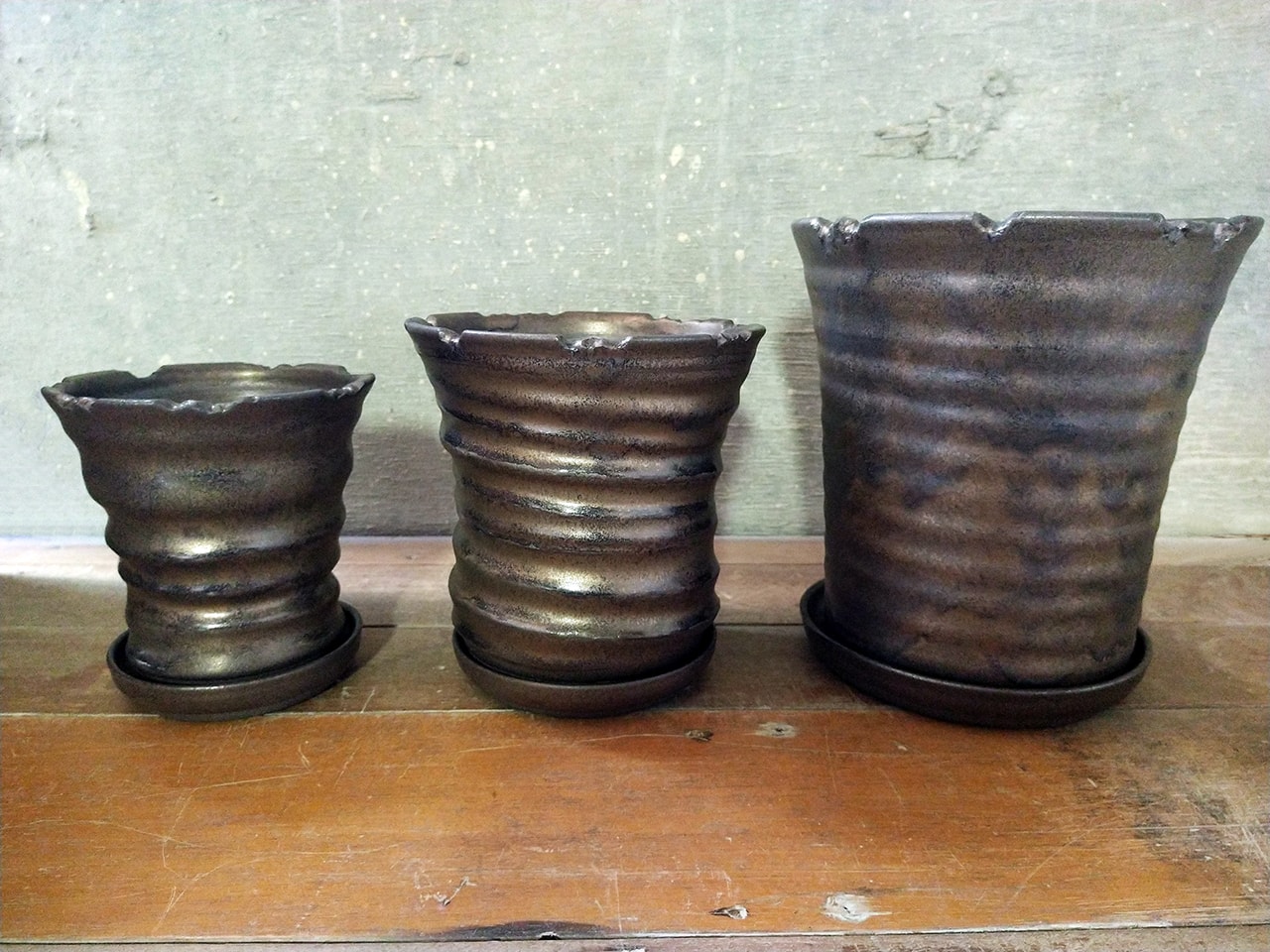 ブロンズ釉 植木鉢（4～6号）